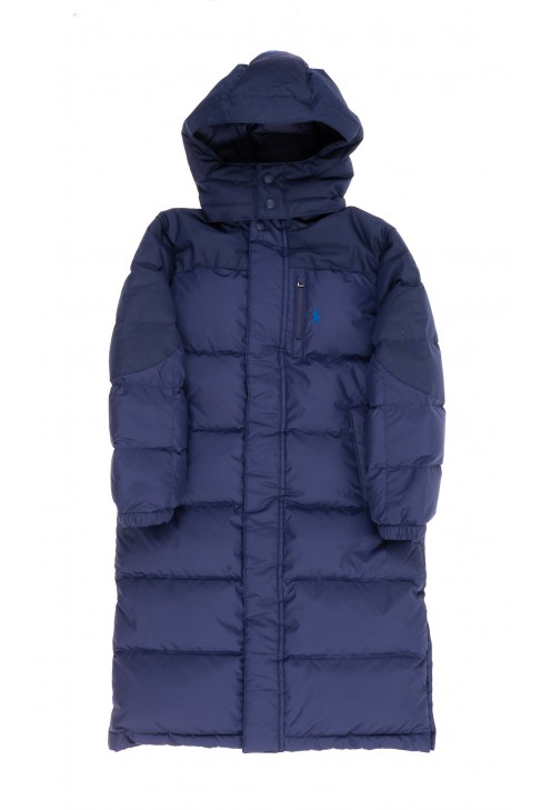 Granatowy puchowy płaszcz chłopięcy, Polo Ralph Lauren Granatowy puchowy płaszcz chłopięcy, Polo Ralph Lauren