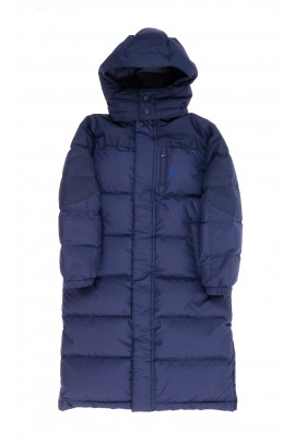 Granatowy puchowy płaszcz chłopięcy, Polo Ralph Lauren