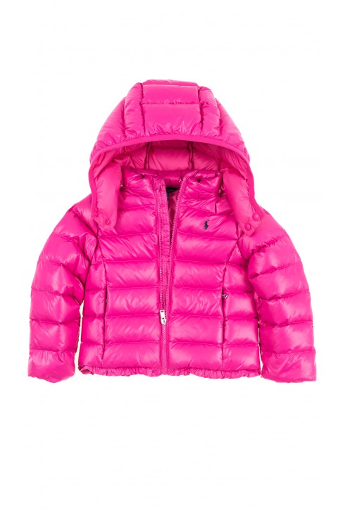Różowa puchowa kurtka dziewczęca, Polo Ralph Lauren