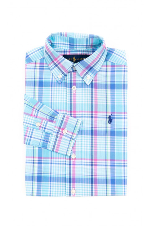 Niebieska chłopięca koszula w kratę, Polo Ralph Lauren