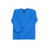 Niebieski kaszmirowy sweter o splocie warkoczowym, Polo Ralph Lauren