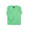 Zielony kaszmirowy sweter o splocie warkoczowym, Polo Ralph Lauren