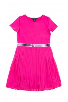 Różowa elegancka sukienka na dole plisowana, Polo Ralph Lauren