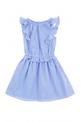 Letnia sukienka w drobną niebieską kratkę, Polo Ralph Lauren