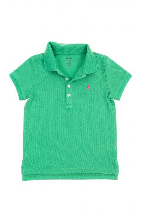 Zielona koszulka polo dla dziewczynki, Polo Ralph Lauren