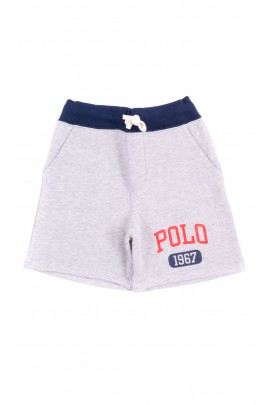 Szare krótkie spodenki dresowe dla chłopca, Polo Ralph Lauren