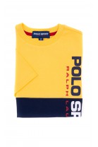 T-shirt żółto-granatowy POLO SPORT chłopięcy, Polo Ralph Lauren