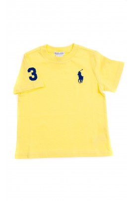 Tee-shirt jaune avec poney bleu saphir , Polo Ralph Lauren