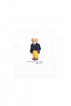 Biały t-shirt chłopięcy z kultowym Polo Bear, Polo Ralph Lauren