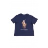 Granatowy t-shirt na krótki rękaw z nadrukiem misia, Polo Ralph Lauren