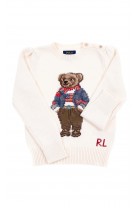 Sweter dziecięcy écru z misiem, Polo Ralph Lauren