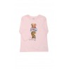 Różowy t-shirt na długi rękaw z misiem Polo -Bear, Polo Ralph Lauren