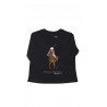 Granatowy t-shirt niemowlecy z misiem jako gracz polo, Ralph Lauren