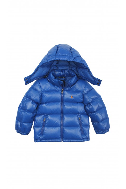 Szafirowa zimowa puchowa kurtka chłopięca, Polo Ralph Lauren Szafirowa zimowa puchowa kurtka chłopięca, Polo Ralph Lauren