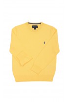 Żółty cienki sweter z bawełny pod szyję, Polo Ralph Lauren