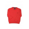Czerwony cienki sweter z bawelny pod szyje, Polo Ralph Lauren