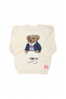 Sweter ecru niemowlęcy dla dziewczynki, Ralph Lauren