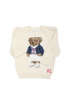 Sweter ecru niemowlęcy dla dziewczynki, Ralph Lauren