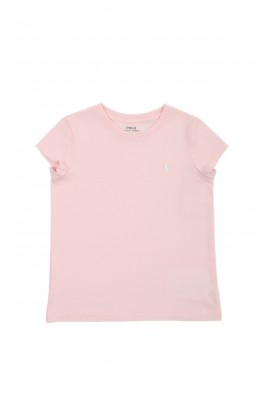 Różowy t-shirt dziewczęcy na krótki rękaw, Polo Ralph Lauren