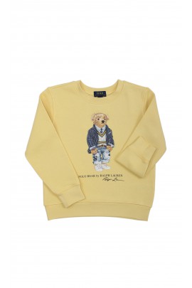 Żółta bluza chłopięca z nadrukiem z przodu, Polo Ralph Lauren
