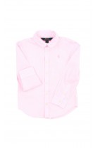 Różowa bluzka koszulowa w paski dziewczęca, Polo Ralph Lauren