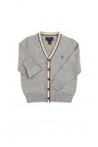 Elegancki szary rozpinany sweter chłopięcy, Polo Ralph Lauren