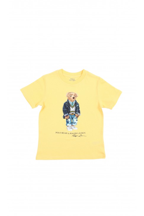 Żółty t-shirt chłopięcy z misiem Polo Bear, Polo Ralph Lauren