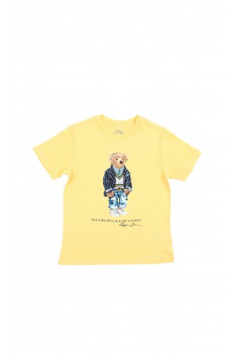 Żółty t-shirt chłopięcy z misiem Polo Bear, Polo Ralph Lauren