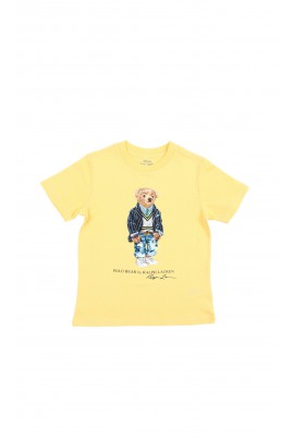 Żółty t-shirt chłopięcy z misiem Polo Bear, Polo Ralph Lauren