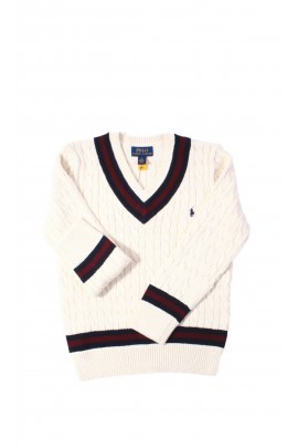 Elegancki sportowy sweter chłopięcy w literę V, Polo Ralph Lauren