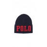 Granatowa czapka chłopięca z napisem POLO, Polo Ralph Lauren
