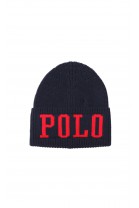 Granatowa czapka chłopięca z napisem POLO, Polo Ralph Lauren