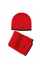 Czerwona czapka chłopięca ocieplona polarem, Polo Ralph Lauren