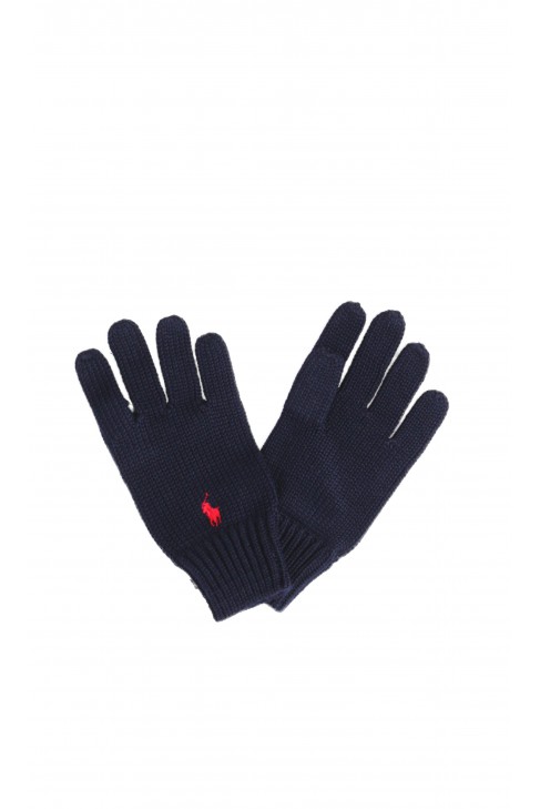 Granatowe rękawiczki 5-palczaste, Polo Ralph Lauren