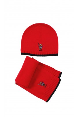 Czerwony szal chłopięcy, Polo Ralph Lauren