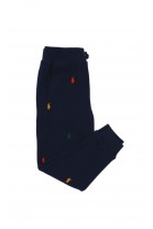 Granatowe spodnie dresowe z kolorowymi znaczkami gracza polo,  Polo Ralph Lauren