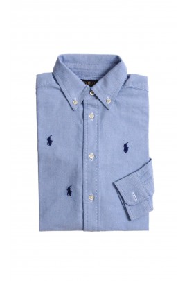 Niebieska elegancka koszula chłopięca oxford, Polo Ralph Lauren