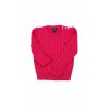 	Amarantowy sweter dziewczecy o splocie warkoczowym, Polo Ralph Lauren