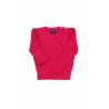 	Amarantowy sweter dziewczecy o splocie warkoczowym, Polo Ralph Lauren
