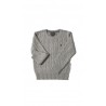 Szary sweter chłopięcy o splocie warkoczowym, Polo Ralph Lauren