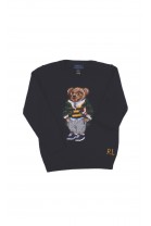 Granatowy sweter chłopięcy z kultowym misiem Bear, Polo Ralph Lauren