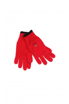 Czerwone rękawiczki z 5 palcami, Polo Ralph Lauren