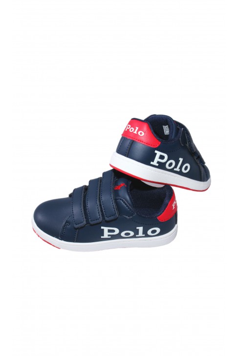 Granatowe buty sportowe dzieciece z napisem POLO, Polo Ralph Lauren