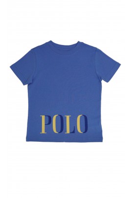 Niebieski t-shirt chłopięcy na krótki rękaw, Polo Ralph Lauren
