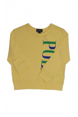 Żółta bluza dresowa z napisem, Polo Ralph Lauren
