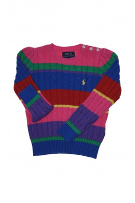 Kolorowy sweter dziewczęcy, Polo Ralph Lauren