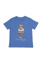 Niebieski t-shirt chłopięcy z kultowym misie Bear, Polo Ralph Lauren