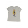 Bialy t-shirt dziewczecy z kultowym misiem Bear, Polo Ralph Lauren