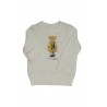 Biala bluza dresowa niemowleca z kultowym misiem, Ralph Lauren