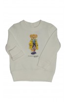 Biała bluza dresowa niemowlęca z kultowym misiem, Ralph Lauren